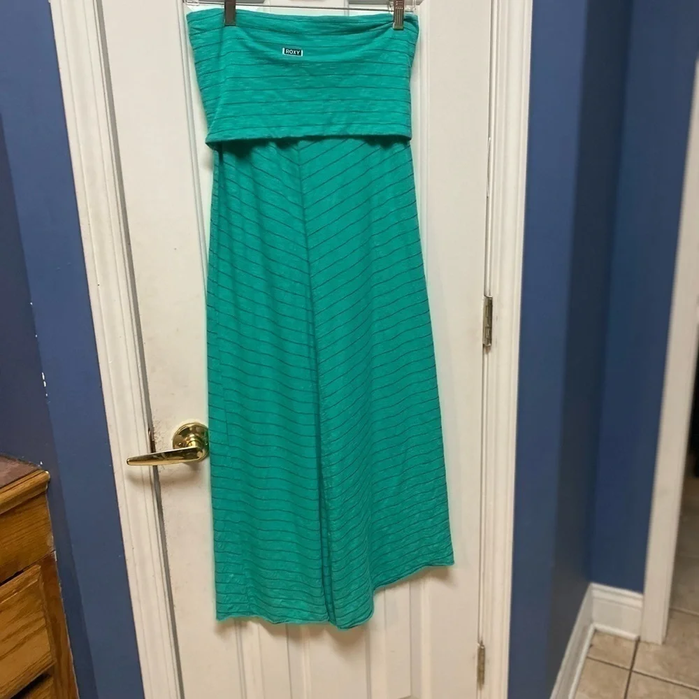 ROXY Women’s Maxi Skirt / haltered dress teal green size small.